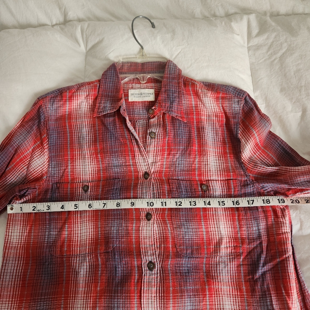 denim supply ralph lauren womens Plaid Shirt Size Medium - Picture 5 of 7